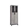 Home Source Concrete 2-Door Bar Cabinet with Mesh Display by Home Source Industries -Loungie Sales Shop concrete home source industries bar cabinets s 601 co hd 64 1000