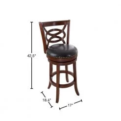 42.5 in. Dark Brown Wood and Leather Swivel Stool by Lavish Home 10 42.5 in. Dark Brown Wood and Leather Swivel Stool by Lavish Home -Loungie Sales Shop dark brown black lavish home bar stools w020037 40 1000