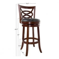 42.5 in. Dark Brown Wood and Leather Swivel Stool by Lavish Home 12 42.5 in. Dark Brown Wood and Leather Swivel Stool by Lavish Home -Loungie Sales Shop dark brown black lavish home bar stools w020037 4f 1000
