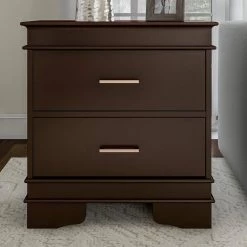 15.5 in. Dark Brown Rectangle MDF Wood Side Table With 2 Drawers (Set of 2) by Lavish Home -Loungie Sales Shop dark brown lavish home end side tables 80 endtbl 3 2 31 1000