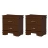 15.5 in. Dark Brown Rectangle MDF Wood Side Table With 2 Drawers (Set of 2) by Lavish Home -Loungie Sales Shop dark brown lavish home end side tables 80 endtbl 3 2 64 1000