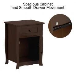 14 in. Dark Brown Rectangle MDF Wood End Tables With Drawers (Set of 2) by Lavish Home -Loungie Sales Shop dark brown lavish home end side tables 80 endtbl 8 2 4f 1000