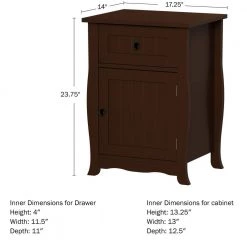 14 in. Dark Brown Rectangle MDF Wood End Tables With Drawers (Set of 2) by Lavish Home -Loungie Sales Shop dark brown lavish home end side tables 80 endtbl 8 2 c3 1000