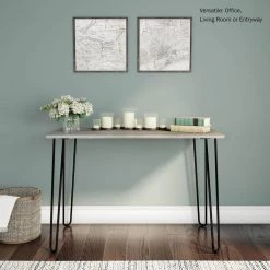 19.5 in. Rectangular Driftwood Gray/Black Writing Desks with Storage by Lavish Home 16 19.5 in. Rectangular Driftwood Gray/Black Writing Desks with Storage by Lavish Home -Loungie Sales Shop driftwood gray black lavish home writing desks hw0200181 fa 1000