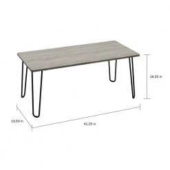 42 in. Driftwood Gray Large Rectangle Wood Coffee Table with Hairpin Legs by Lavish Home -Loungie Sales Shop driftwood gray woodgrain look lavish home coffee tables hw0200182 c3 1000