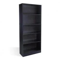 Oskar Espresso 5-Shelf Bookcase by Atlantic
