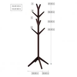 Espresso Brown 8-Hook Modern Freestanding Wooden Coat Tree by Lavish Home 11 Espresso Brown 8-Hook Modern Freestanding Wooden Coat Tree by Lavish Home -Loungie Sales Shop espresso brown lavish home coat racks hw0200235 4f 1000
