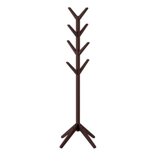 Espresso Brown 8-Hook Modern Freestanding Wooden Coat Tree by Lavish Home -Loungie Sales Shop espresso brown lavish home coat racks hw0200235 64 1000