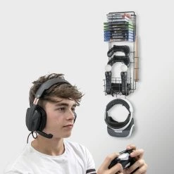 Wall Mount Game Rack by Atlantic 11 Wall Mount Game Rack by Atlantic -Loungie Sales Shop gray atlantic media storage 38806137 31 1000