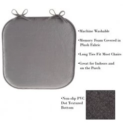 Gray Memory Foam Chair Pad by Lavish Home -Loungie Sales Shop gray lavish home chair pads hw8911037 4f 1000