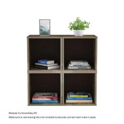 Gray Open Front Modular Cube End Table by Lavish Home 16 Gray Open Front Modular Cube End Table by Lavish Home -Loungie Sales Shop gray lavish home end side tables hw0200200 1f 1000