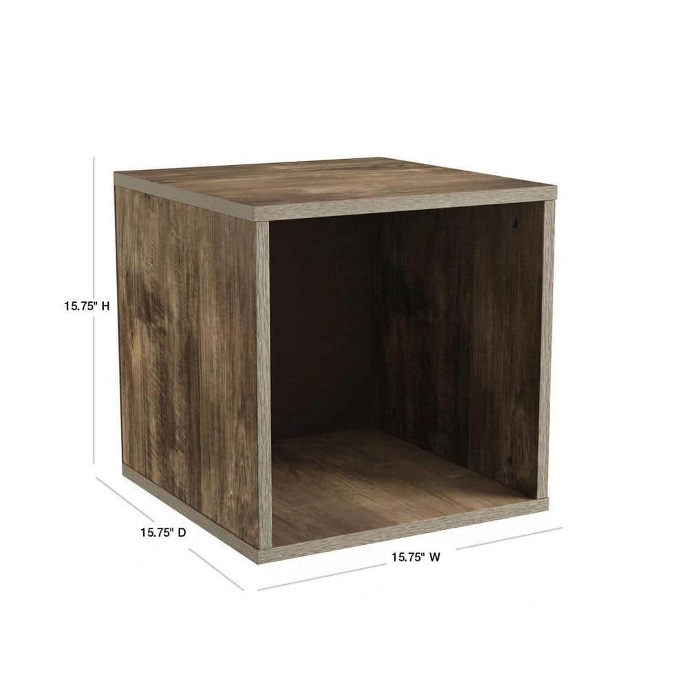 Gray Open Front Modular Cube End Table by Lavish Home 5 Gray Open Front Modular Cube End Table by Lavish Home - Image 3