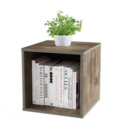 Gray Open Front Modular Cube End Table by Lavish Home 15 Gray Open Front Modular Cube End Table by Lavish Home -Loungie Sales Shop gray lavish home end side tables hw0200200 4f 1000
