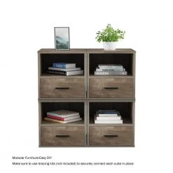 Gray Modular Cube End Table with Drawer by Lavish Home 16 Gray Modular Cube End Table with Drawer by Lavish Home -Loungie Sales Shop gray lavish home end side tables hw0200204 1f 1000