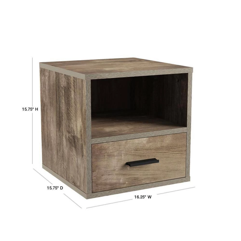 Gray Modular Cube End Table with Drawer by Lavish Home 5 Gray Modular Cube End Table with Drawer by Lavish Home - Image 3