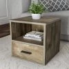 Gray Modular Cube End Table with Drawer by Lavish Home -Loungie Sales Shop gray lavish home end side tables hw0200204 64 1000
