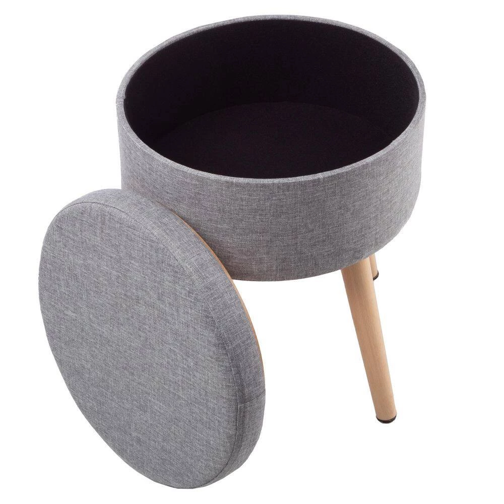 Gray Storage Ottoman - Footrest, Toy Chest, or Storage Organizer with Removable Flip Top Hard Lid by Lavish Home 7 Gray Storage Ottoman - Footrest, Toy Chest, or Storage Organizer with Removable Flip Top Hard Lid by Lavish Home - Image 5
