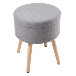 Gray Storage Ottoman - Footrest, Toy Chest, or Storage Organizer with Removable Flip Top Hard Lid by Lavish Home