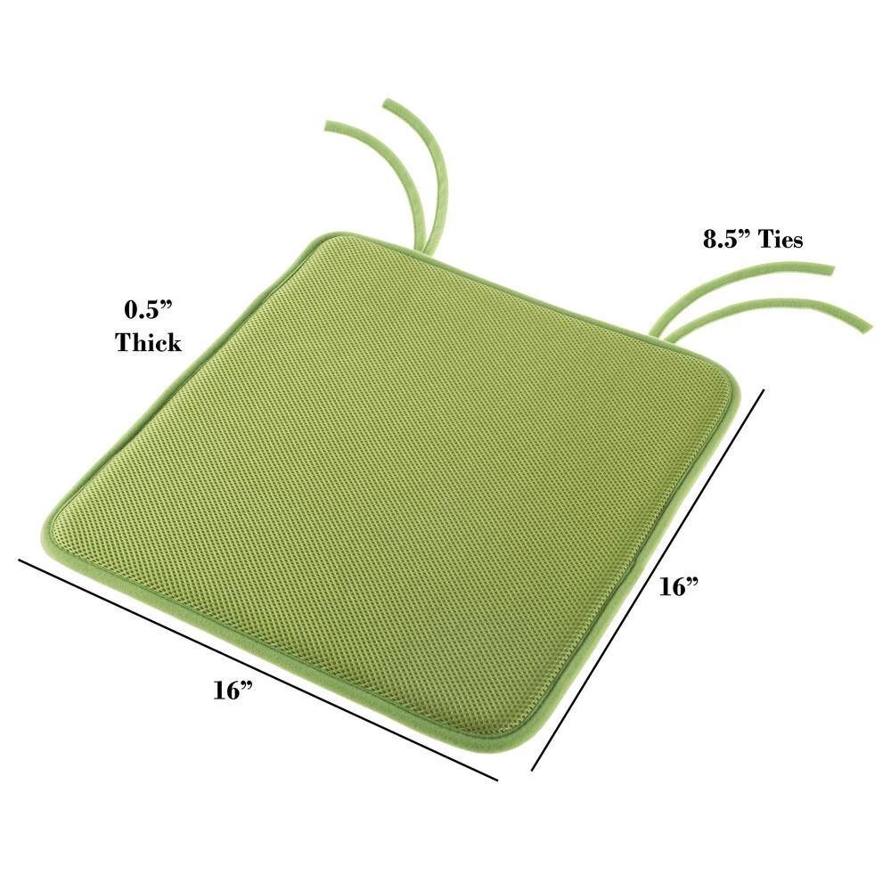 Green Foam Chair Pad (Set of 4) by Lavish Home 3 Green Foam Chair Pad (Set of 4) by Lavish Home - Image 2