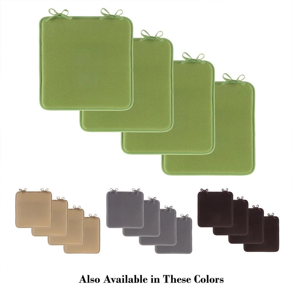 Green Foam Chair Pad (Set of 4) by Lavish Home 7 Green Foam Chair Pad (Set of 4) by Lavish Home - Image 6