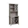 Home Source Grey Microwave Stand Open and Closed Cabinets and Wine/Bottle Rack by Home Source Industries -Loungie Sales Shop grey home source industries bar cabinets dc11 grey hd 64 1000