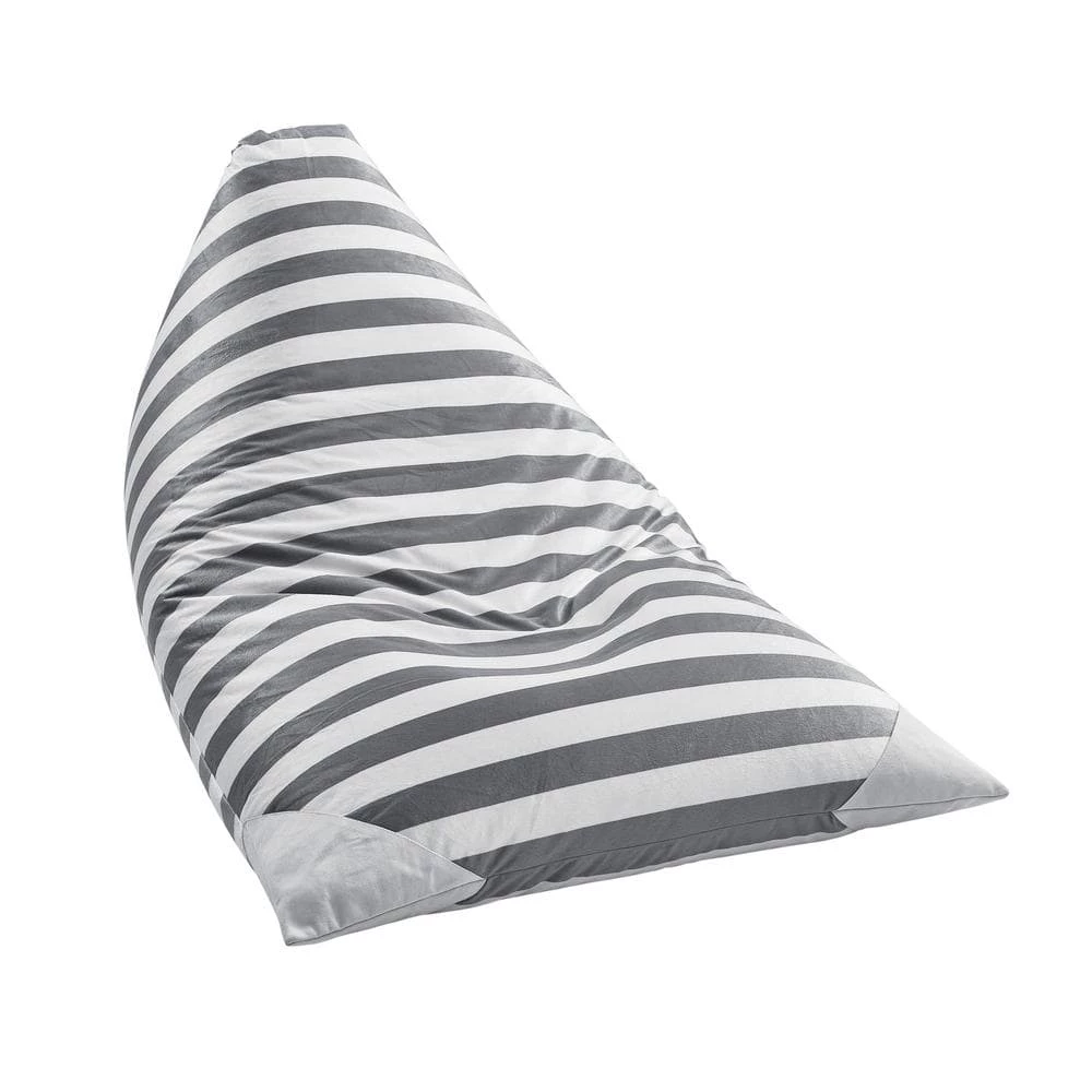 Grey Bean Bag Covers Microfiber 55 in. x 35 in. by Loungie 2 Grey Bean Bag Covers Microfiber 55 in. x 35 in. by Loungie