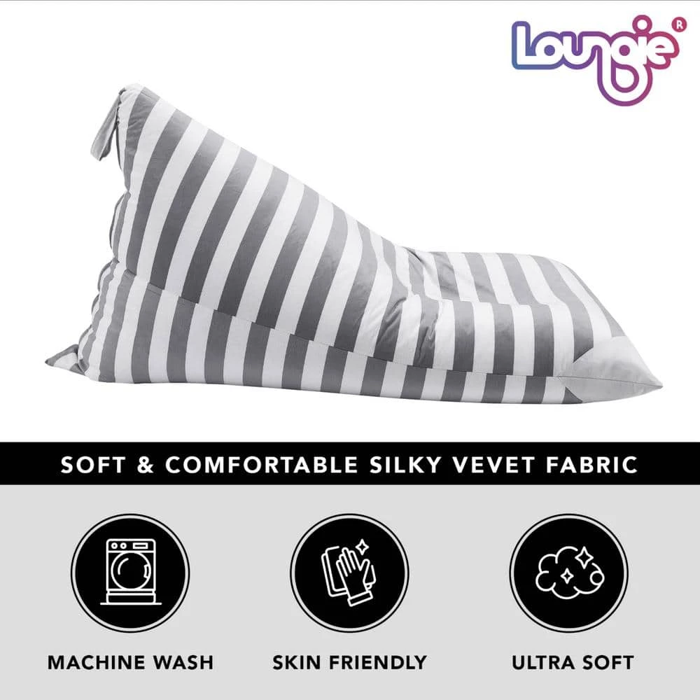 Grey Bean Bag Covers Microfiber 55 in. x 35 in. by Loungie 7 Grey Bean Bag Covers Microfiber 55 in. x 35 in. by Loungie - Image 6