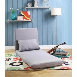 Grey Relaxie Linen Convertible Flip Chair Floor Sleeper by Loungie -Loungie Sales Shop grey loungie bean bag chairs fc63 03gr hd c3 1000