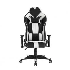 Avaya Grey Faux Leather Game Chair Swivel, Adjustable Back Angle and Seat Height by Loungie