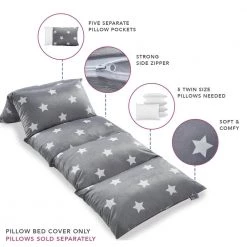 Grey Stars Bean Bag Covers Microfiber 88 in. x 26 in. by Loungie 16 Grey Stars Bean Bag Covers Microfiber 88 in. x 26 in. by Loungie -Loungie Sales Shop grey stars loungie bean bag chairs lc186 20gw hd 44 1000