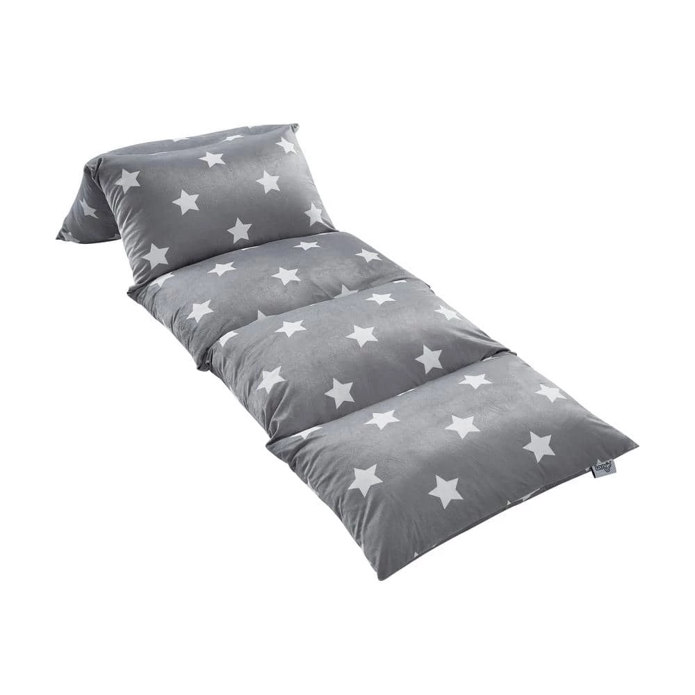 Grey Stars Bean Bag Covers Microfiber 88 in. x 26 in. by Loungie 3 Grey Stars Bean Bag Covers Microfiber 88 in. x 26 in. by Loungie
