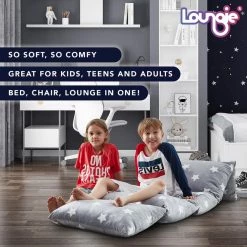 Grey Stars Bean Bag Covers Microfiber 88 in. x 26 in. by Loungie 17 Grey Stars Bean Bag Covers Microfiber 88 in. x 26 in. by Loungie -Loungie Sales Shop grey stars loungie bean bag chairs lc186 20gw hd 76 1000