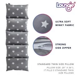 Grey Stars Bean Bag Covers Microfiber 88 in. x 26 in. by Loungie 12 Grey Stars Bean Bag Covers Microfiber 88 in. x 26 in. by Loungie -Loungie Sales Shop grey stars loungie bean bag chairs lc186 20gw hd 77 1000