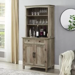 Home Source Jill Zarin Grey Wash China Cabinet with Wood Doors by Home Source Industries -Loungie Sales Shop grey wash home source industries bar cabinets jz46 gre hd 31 1000
