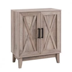 Home Source Jill Zarin Small Cabinet with Wood Doors in Grey Wash by Home Source Industries