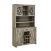 Home Source Jill Zarin Tall Bar Cabinet in Grey Wash with Glass Doors by Home Source Industries -Loungie Sales Shop grey wash home source industries bar cabinets jz66 gw hd 64 1000