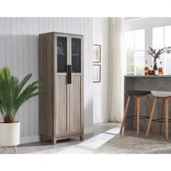 Home Source Grey Wash 2-Door Bar Cabinet with Mesh Display by Home Source Industries -Loungie Sales Shop grey wash home source industries bar cabinets s 601 gw hd 31 1000