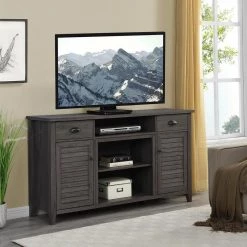 Home Source 60 in. Grey TV Stand for up to 65" TV by Home Source Industries -Loungie Sales Shop grey wash home source industries tv stands tv9081 gr hd 31 1000