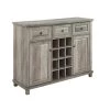 Home Source Cabinet in Grey Wash Finish with Mesh Doors and Wine Rack by Home Source Industries