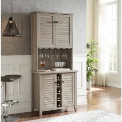 Home Source Light Grey Bar with Wine Rack by Home Source Industries 9 Home Source Light Grey Bar with Wine Rack by Home Source Industries -Loungie Sales Shop light grey home source industries bar cabinets dc10 lgr hd 31 1000