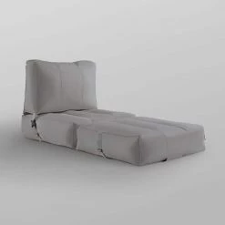 Cloudy Light Grey Bean Bag Lounger Chair Convertible Nylon Foam Sleeper by Loungie 19 Cloudy Light Grey Bean Bag Lounger Chair Convertible Nylon Foam Sleeper by Loungie -Loungie Sales Shop light grey loungie bean bag chairs bb143 28lg hd 76 1000
