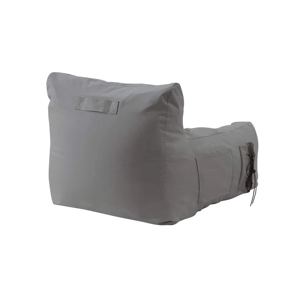 Comfy Light Grey Bean Bag Arm Chair Nylon Foam Lounger by Loungie 10 Comfy Light Grey Bean Bag Arm Chair Nylon Foam Lounger by Loungie - Image 8