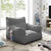 Comfy Light Grey Bean Bag Arm Chair Nylon Foam Lounger by Loungie -Loungie Sales Shop light grey loungie bean bag chairs bb145 28lg hd 64 1000