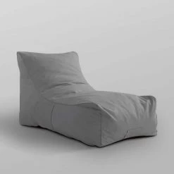 Resty Light Grey Bean Bag Lounge Chair Nylon Foam Sleeper by Loungie -Loungie Sales Shop light grey loungie bean bag chairs bb146 28lg hd 44 1000