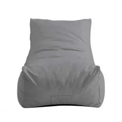 Resty Light Grey Bean Bag Lounge Chair Nylon Foam Sleeper by Loungie -Loungie Sales Shop light grey loungie bean bag chairs bb146 28lg hd 4f 1000