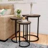 Black Wooden Round Nesting Side Tables with Modern Woodgrain Look (Set of 3) by Lavish Home 1 Black Wooden Round Nesting Side Tables with Modern Woodgrain Look (Set of 3) by Lavish Home -Loungie Sales Shop light oak wood look with black legs lavish home nesting tables hw0200172 64 1000