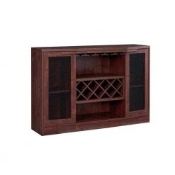 Home Source Mahogany Bar Cabinet with 2-Wire Mesh Doors by Home Source Industries