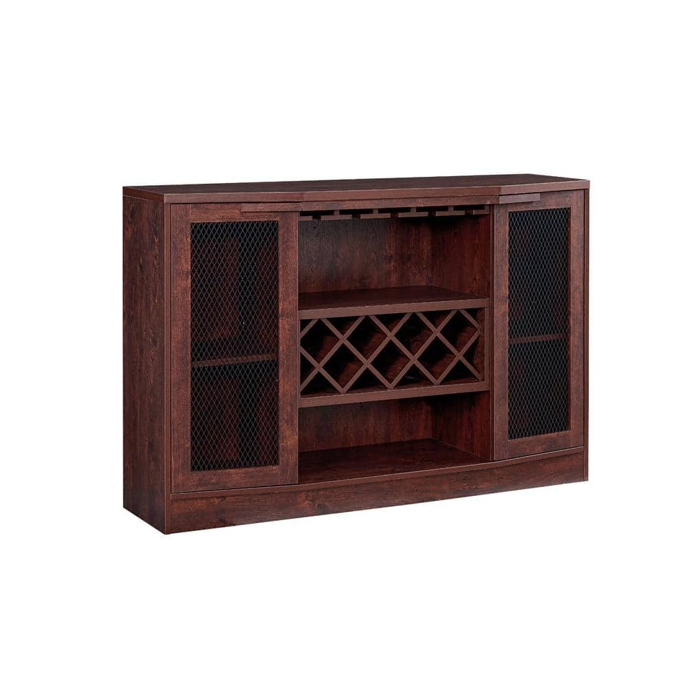 Home Source Mahogany Bar Cabinet with 2-Wire Mesh Doors by Home Source Industries 3 Home Source Mahogany Bar Cabinet with 2-Wire Mesh Doors by Home Source Industries