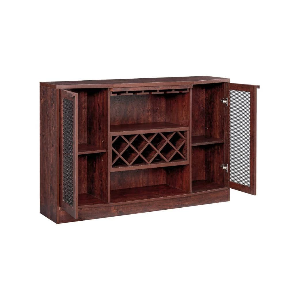 Home Source Mahogany Bar Cabinet with 2-Wire Mesh Doors by Home Source Industries 4 Home Source Mahogany Bar Cabinet with 2-Wire Mesh Doors by Home Source Industries - Image 2