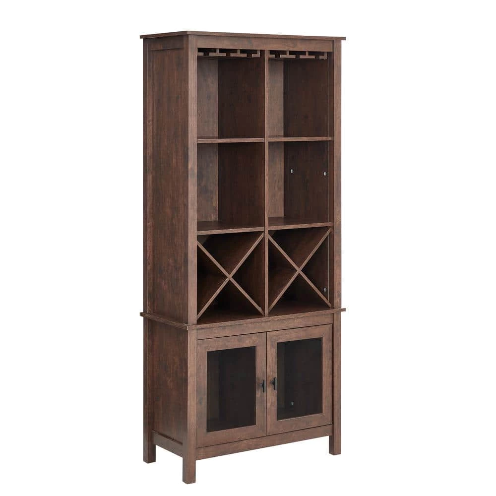 Home Source Jill Zarin Mahogany Bar Cabinet Bookshelf with Glass Doors by Home Source Industries 3 Home Source Jill Zarin Mahogany Bar Cabinet Bookshelf with Glass Doors by Home Source Industries